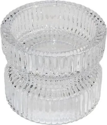 Produktbild von Glas Kerzenleuchter zum Wenden für Maxiteelichter + Stumpenkerzen