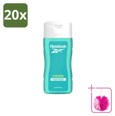 Productafbeelding van 20 x Reebok Cool Your Body douchegel - 400 ml - Voordeelverpakking - 20 stuks