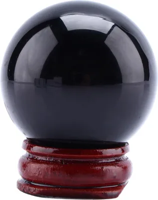 Image de Boule de guérison en quartz noir naturelle chaude asiatique rare 40 mm+support