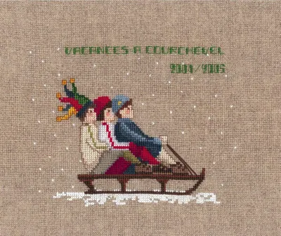 Immagine prodotto di Set a punto croce Le Bonheur des Dames "Tre sulla slitta", schema contato, 12x15cm