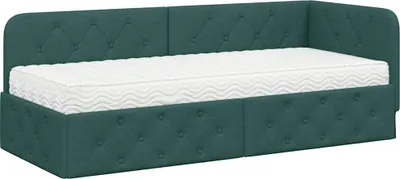 Obrázok produktu pre vidaXL Rohový rám postele tmavozelený 80 x 200 cm látka