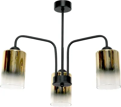Produktbild von Deckenleuchte Classic Schwarz, Glaslampen, Gold Transparent 15-502 Monare