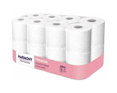 Produktbild von 16x Toilettenpapier WC-Papier natur 2-lagig Harmony Professional  156 Blatt