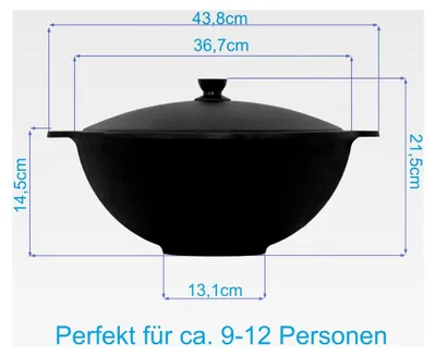 Produktbild von Gusseisen Kessel 10 L mit Aluminiumdeckel und Schaumkelle