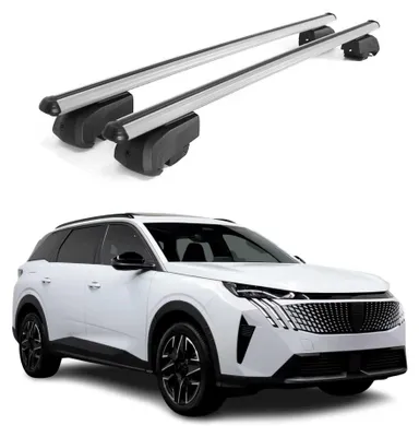 Image de Barres de toit Transversales pour Peugeot 5008 III 2024-2026 Aluminium Gris 2Pcs, Image générée par une IA