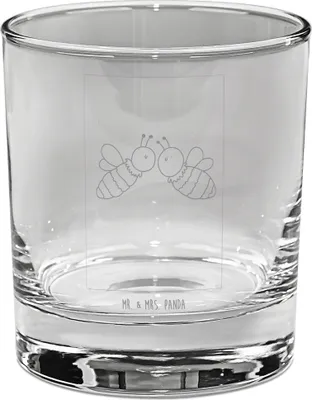 Produktbild von Mr. & Mrs. Panda Cocktailglas Biene Liebe - Transparent - Geschenk, gravur glas, für Gin, Tumbler, Hummel