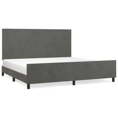 Image de vidaXL Cadre de lit sans matelas gris foncé 200x200 cm velours