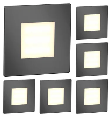 Produktbild von 6x LED-Stufenleuchte/Einbauwandleuchte FEX für Innen- und Außenbereich