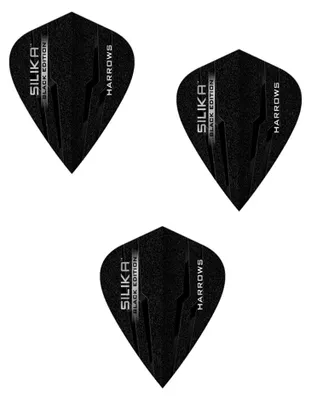 Produktbild von Harrows - Dart Flights "Silika Black Edition", Drache 3er-Pack PP7025 (Einheitsgröße) (Schwarz)
