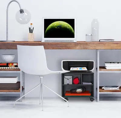 Produktbild von Relaxdays Rollcontainer, 3 offene Fächer, Büro & Home Office, mit Rollen, Büroschrank, HBT: 35,5 x 40 x 30 cm, schwarz
