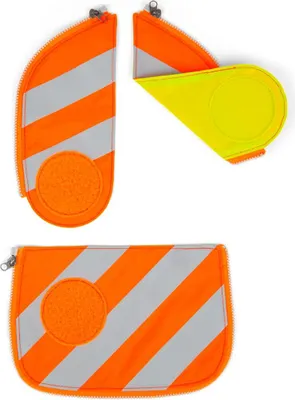 Produktbild von ergobag Zip-Tasche Schulranzen-Zubehör Cubo Safety Set 3-teilig (Für Cubos / Cubo Lights Ab 2015 / 2016) Orange