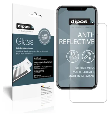 A product packaging and a screen protector for an Apple iPhone 11 Pro.