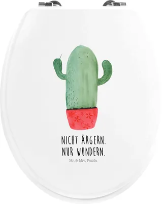 Produktbild von Mr. & Mrs. Panda Klobrille Kaktus Wut - Weiß - Geschenk, Kakteen, Toilettendeckel, WC Sitz, Kollege, klo deckel, wütend, Kollegin, Büro, Brille, Klo-Deckel