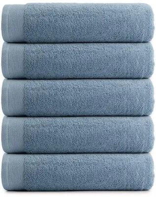 Imagen del producto de Juego de toallas Unyqoos® RELAKZ, 7 piezas, 60 x 110 cm, color azul claro, algodón de 700 GSM: lujoso, suave y muy absorbente