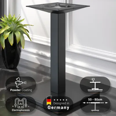 Produktbild von MADRID | Bistro Tischgestell | Schwarz | Höhe: 72 cm | Säule: 6 x 6 cm | Fuß: 45 x 45 cm | Tischgestell Schwarz, Gastro Tischgestell