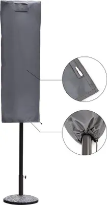 Image de Housse de parasol en tissu imperméable pour grands parasols 160 x 62 cm