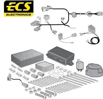 Zdjęcie produktu dla ECS FI-044-BX Zestaw elektryczny do haka holowniczego, przeznaczony do samochodu JEEP Compass (MP, M6), służący do podłączenia instalacji elektrycznej haka