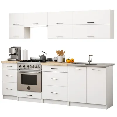 Produktbild von Küchenmöbel-Set OLIWIA G2 2.4m Modulares Weiß B240xH203xT46 cm