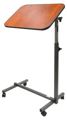 Productafbeelding van Careline Bedtafel met wielen - Blad 60,5x40.5cm - Walnoot;zwart
