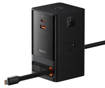 Zdjęcie produktu dla Baseus ładowarka (PSLR000101) AC, USB, USB-C, kabel USB-C, 65 US - czarna