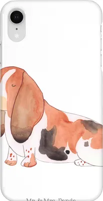 Produktbild von Mr. & Mrs. Panda Iphone XR Handyhülle Hund Basset Hound - Weiß - Geschenk, Handy Case, Süß, Sprüche, Premium Kunststoff, Wauwau