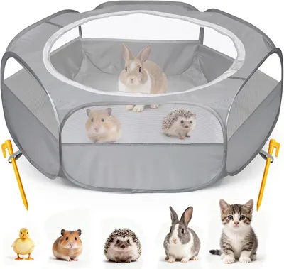 Produktbild von Kleintierbox mit Reißverschluss, faltbar, transparentes Mesh, für Hamster und Meerschweinchen