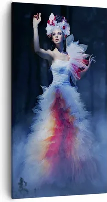 Produktbild von Bild auf Leinwand - Leinwandbild - Frau Geheimnis Nacht Wald - 55x100cm - Wand Bild - Wanddeko - Leinwanddruck - Bilder - Kunstdruck - Wanddekoration - Leinwand bilder - Wandkunst - PA55x100-2583