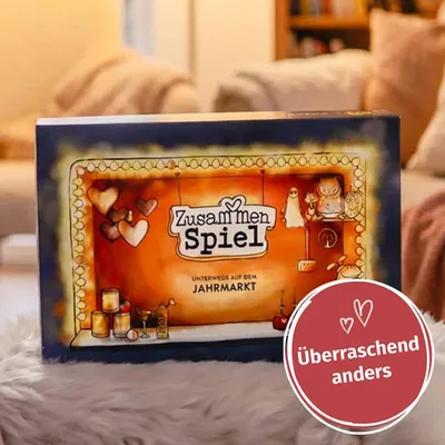 Produktbild von Paarzeit ZusammenSpiel – originelles Geschenk für Eltern, Paare, Geschwister, Freunde – Kooperatives Spiel für Paare – Rätselspaß – Escape Game