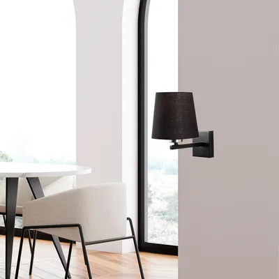 Produktbild von Opviq, Wandleuchte aus Metall (Schwarz/Nickel/Creme), 18 x 24 cm, Höhe: 30 cm | E27 Fassung, max. 40 W, IP20 | Elegantes Design für Hotel- und Wohnräume, robust und stilvoll.