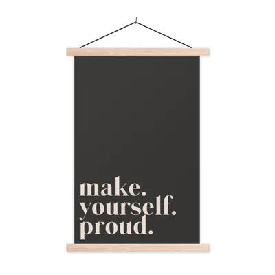 Produktbild von MuchoWow® Textilposter Zitate - Mach dich stolz - Selbstliebe - Selbstvertrauen - Text 40x60 cm mit holzfarbenen Rahmen - Poster