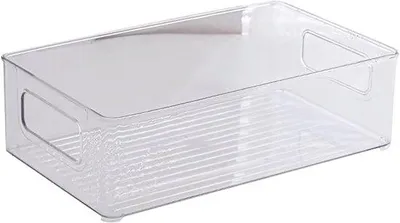 Imagen del producto de Ibenzoa® Transparente: Contenedores flexibles para refrigerador y cocina. Libres de BPA, apilables, con asa resistente y compartimentos versátiles