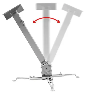 Obrázek produktu pro Držák na projektor, kovová konstrukce, nosnost až 5 kg, výškově nastavitelný, kompatibilní s 3 nebo 4 montážními šrouby, hmotnost výrobku 1,25 kg