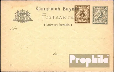 Produktbild von Belege Ganzsachen Bayern 1906 P75 Amtliche Postkarte un Ziffer