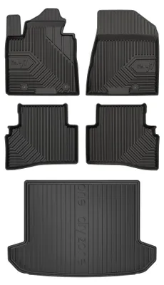 Produktbild von Gummimatten + Kofferraumwanne für Kia Sportage IV 2015-2018 (SUV, oberer Ladeboden) – Schwarz, passgenau – Wielganizator