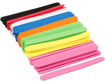 Produktbild von Moosgummi-Eisstiele, L 11,5 cm, B 1 cm, Dicke 2 mm, Sortierte Farben, 120 Stk/ 1 Pck [HOB-790590]
