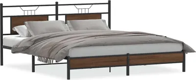 Produktbild von vidaXL Bettgestell ohne Matratze Braun Eichen-Optik 183x213 cm