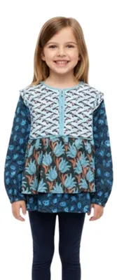 Productafbeelding van Langarmblouse met bloemenprint voor meisjes, merk Zara, maat 122