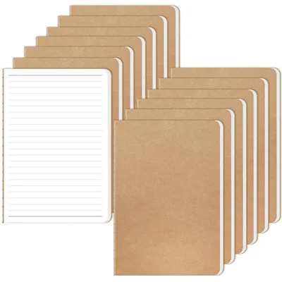 Image de 13 carnets de notes A5, lignés, avec couverture en papier kraft, papier de qualité supérieure de 80 g/m²