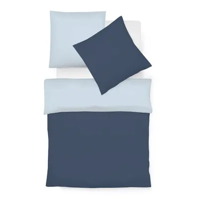 Produktbild von liebling Halbleinen Bettwäsche 135 x 200 + 1 x 80 x 80 cm, Farbe navy-bleu, Bettbezug aus 50% Leinen & 50% Baumwolle, kühlend & atmungsaktiv