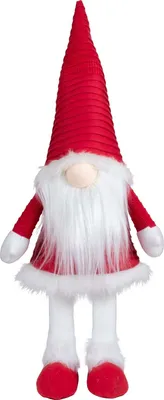 Produktbild von Wackelnder LED Wichtel 45cm (63cm) Weihnachten Deko Figur leuchtet Gnom rot