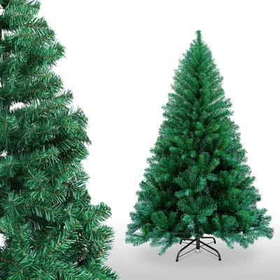 Produktbild von Jayseuw Weihnachtsbaum Weihnachts-Baum Christbaumständer Auswahl Beflockung Grün 150cm