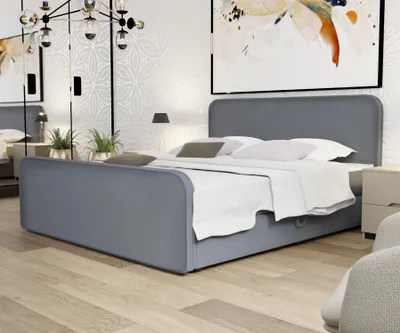 Produktbild von Boxspringbett Schlafzimmerbett MABEL 120x200cm Stoff Brooklyn Anthrazit
