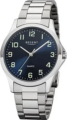 Produktbild von Regent Metall Herren Uhr 1152406 Armband-Uhr silber Metallarmband D2UR1152406
