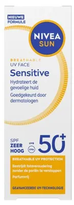 Produktbild von Nivea Sun leichte Textur UV-Schutz für empfindliche Haut, Gesicht, SPF50+ (40 ml)
