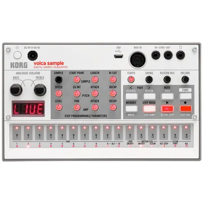 Produktbild von Korg volca sample2, 16 Bit, 31,25 kHz, Grau, Micro-USB B, AC, Akku, AA