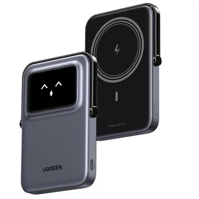 Image de Batterie externe sans fil UGREEN PB571 Uno, 5000 mAh, 20 W, PD + Qi, 1 x Qi - 1 x USB-C, violet