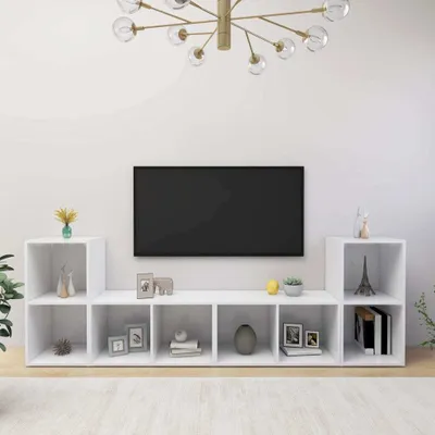 Obrázek produktu pro The Living Store TV skříňky 4 ks. Bílé 72x35x36,5 cm Materiál na bázi dřeva