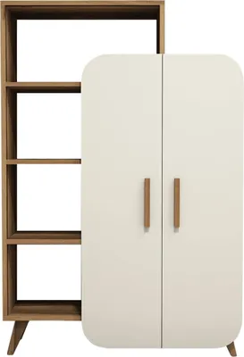 Produktbild von Skye Decor, Form - Walnut, Cream, Bücherregale, Nussbaum, 90 x 132 x 32 cm