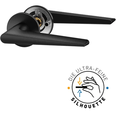 Produktbild von ERGO line Modern Design, Schwarz Türbeschlag RENA ohne Schlossrosette, Die ultra-feine Silhouette, Türbeschlag; Türgriff; Türklinke