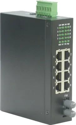 Produktbild von ROLINE Industrie Switch 7x RJ-45, 1x ST, unmanaged